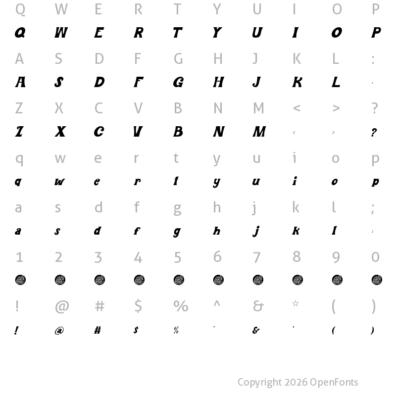 Character Map of Gleamore Demo Regular