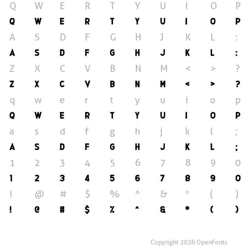 Character Map of Glee Finder Regular