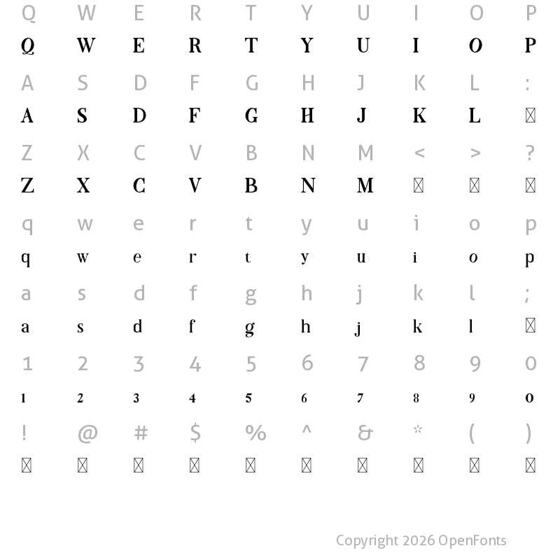 Character Map of Glistic Regular