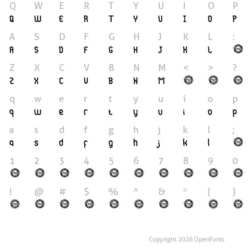 Character Map of Glitchy Demo Outline