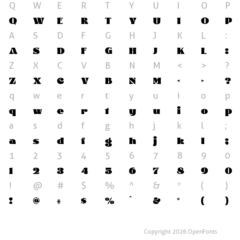 Character Map of Glodok Display