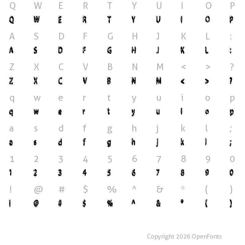 Character Map of Gloop Regular