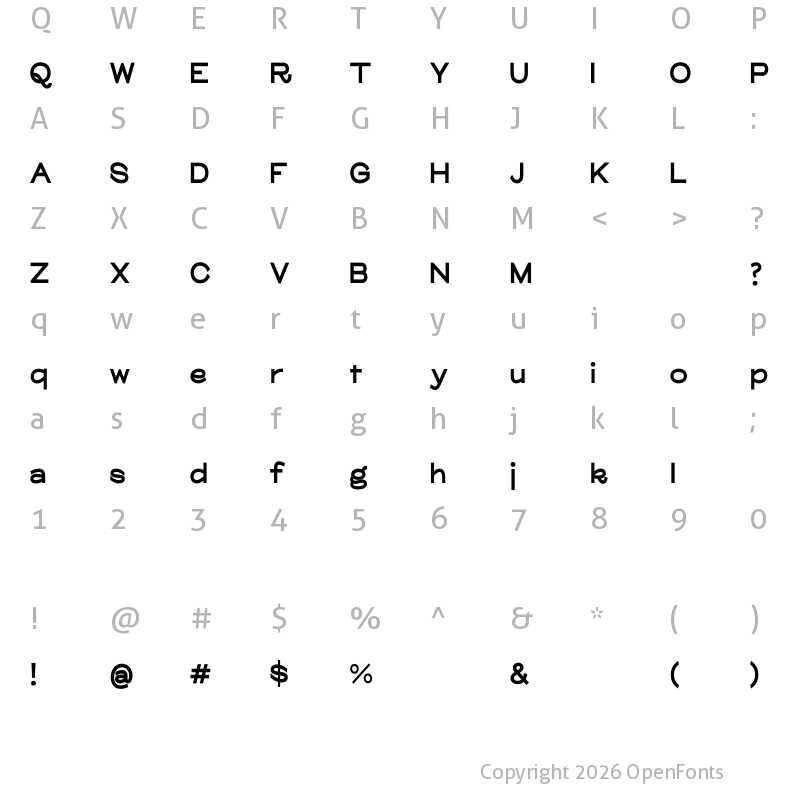 Character Map of Glora Black