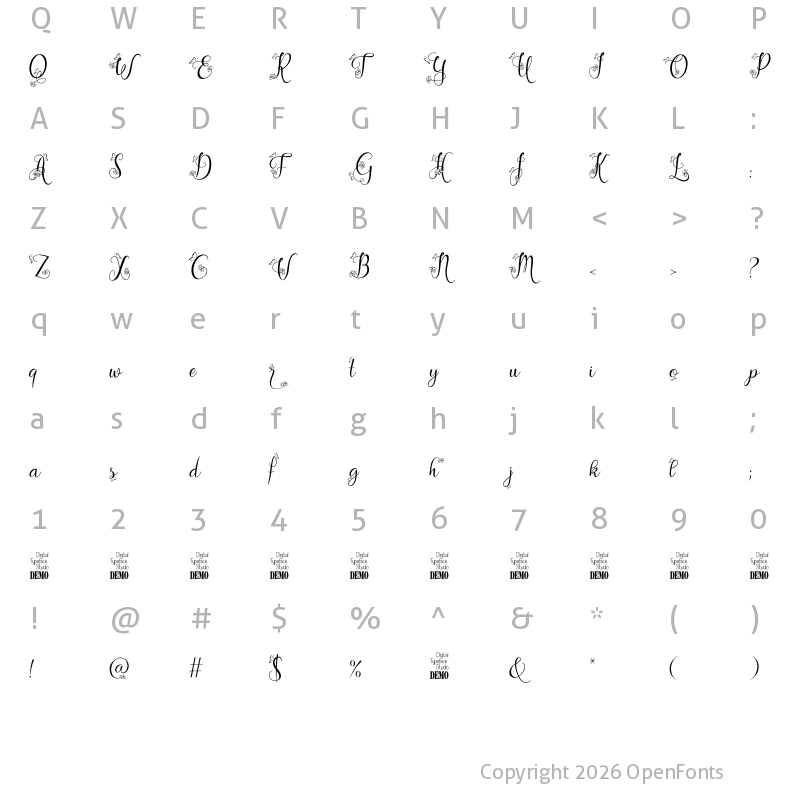 Character Map of Gloryta Demo