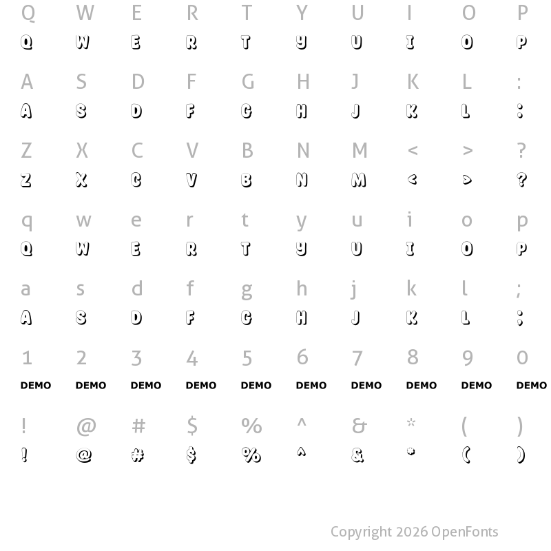 Character Map of Glossy Sheen Shadow