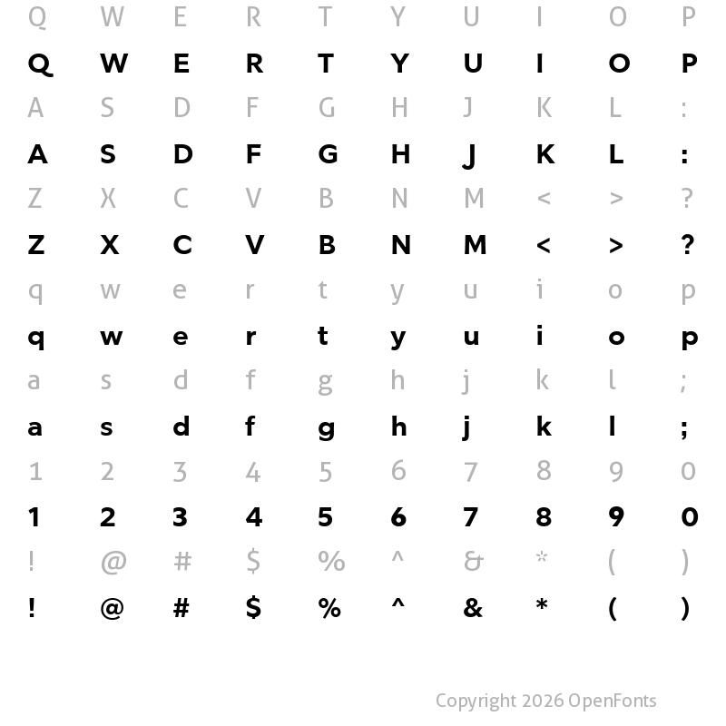 Character Map of Glot Round Regular