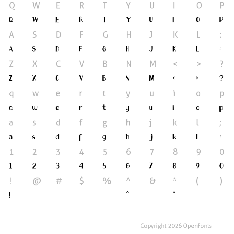 Character Map of Go Panda Regular