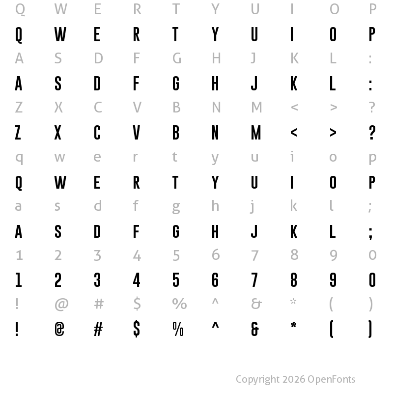 Character Map of Gobold Regular