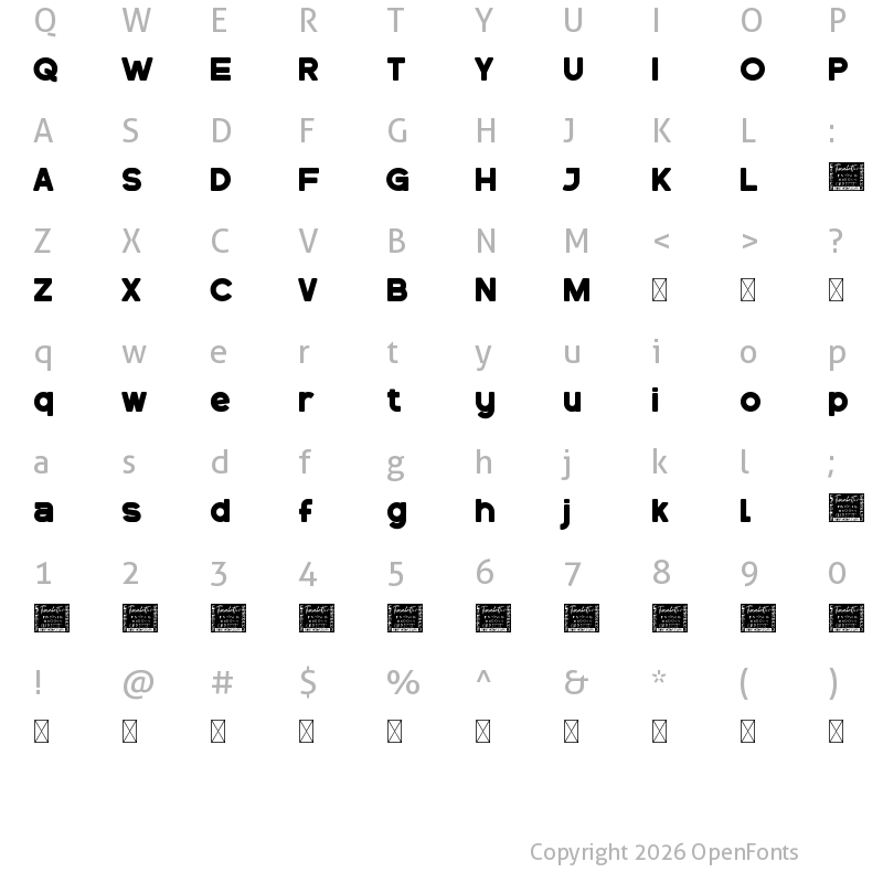 Character Map of Goda Personal Use