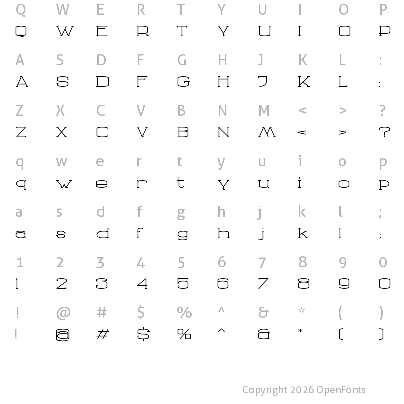 Character Map of Godan Regular