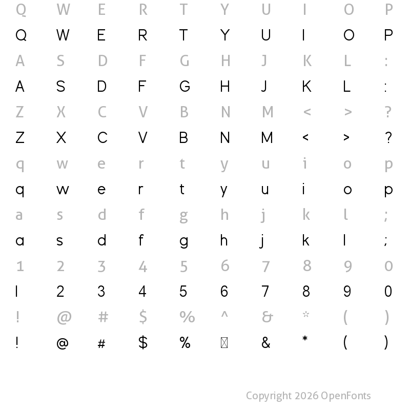 Character Map of GodshineSans Regular