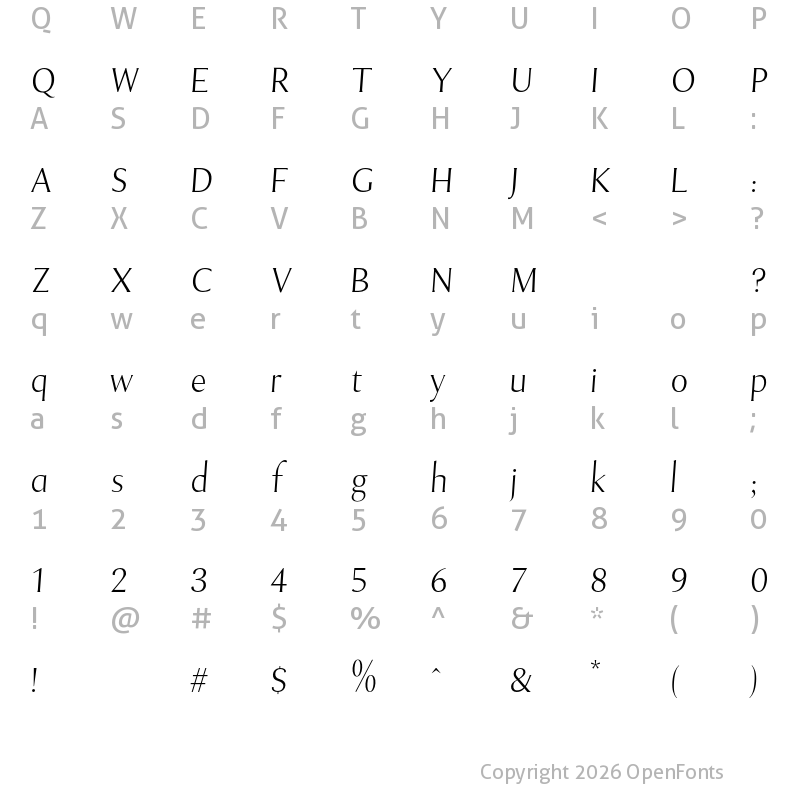 Character Map of Godsway Regular