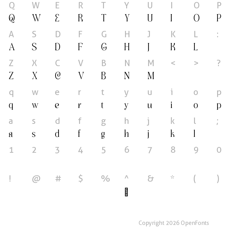 Character Map of Gofar Serif - Personal Use Regular