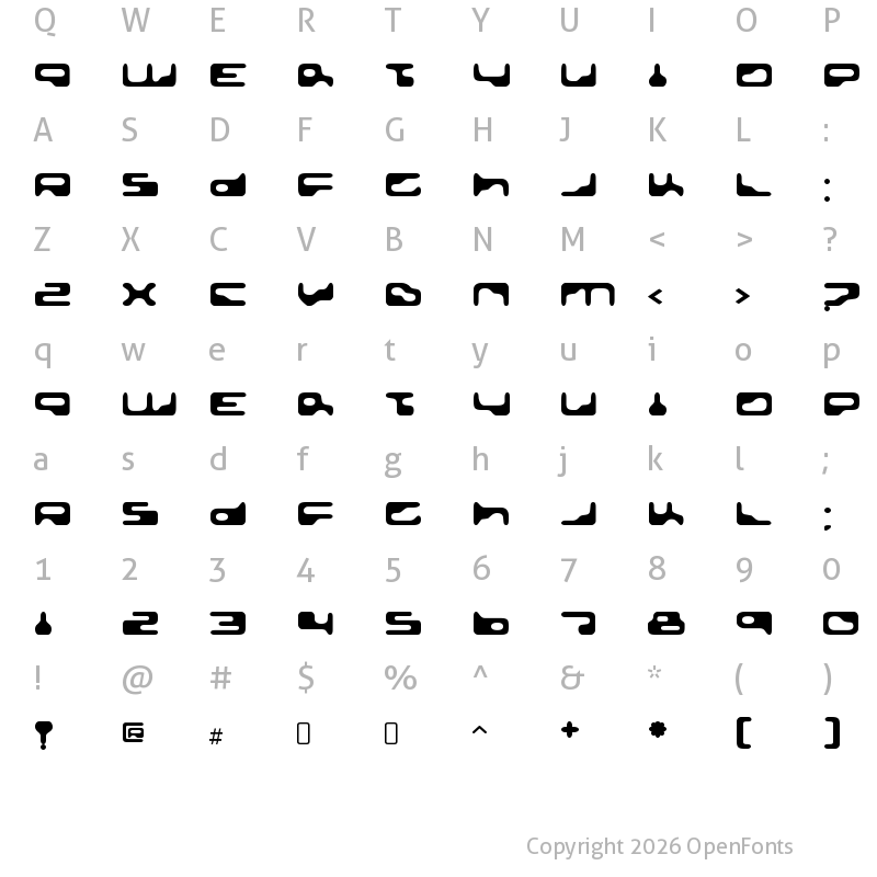Character Map of Golden Girdle Regular