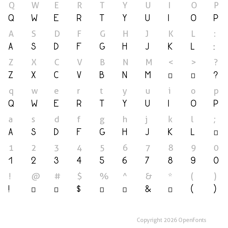Character Map of Golden Ratio Demo Regular