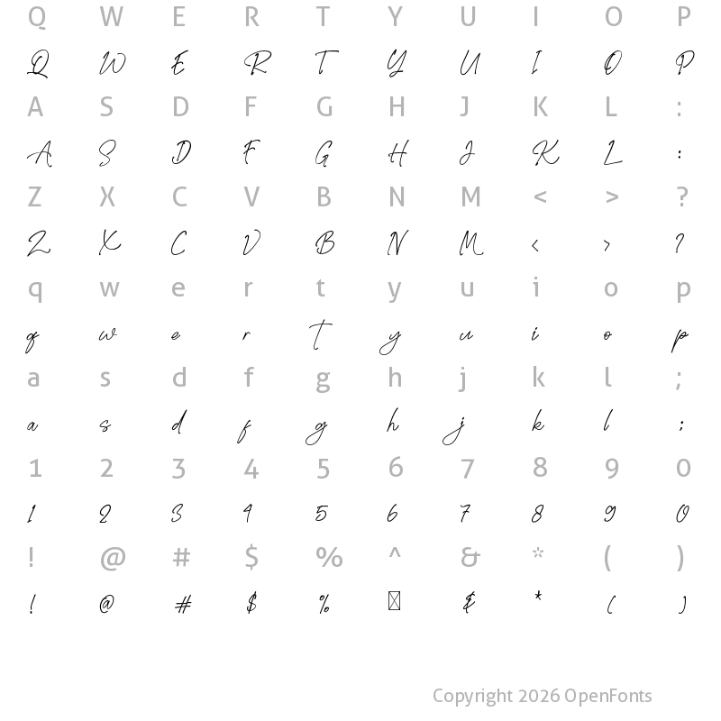 Character Map of Golden Stanbury Signature