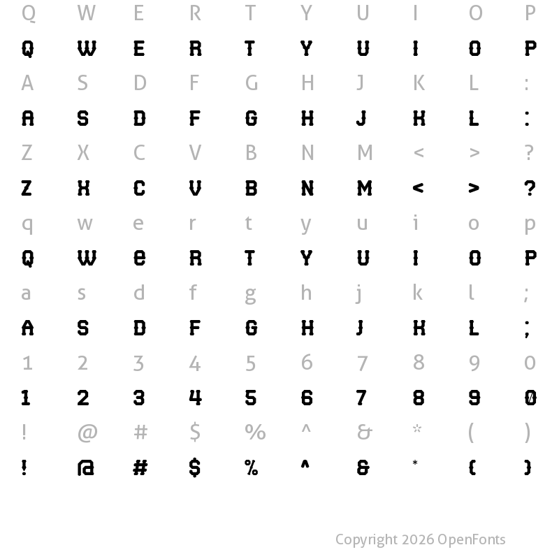 Character Map of Golden Taylor Regular