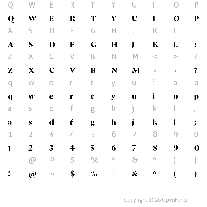 Character Map of Goldich Bold