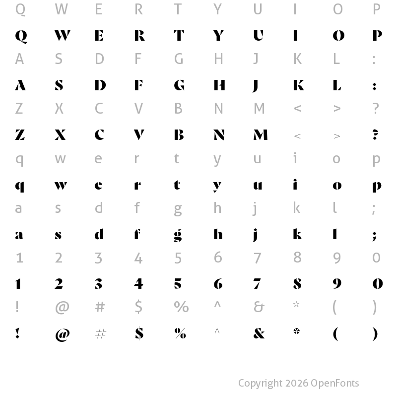 Character Map of Goldich ExtraBold