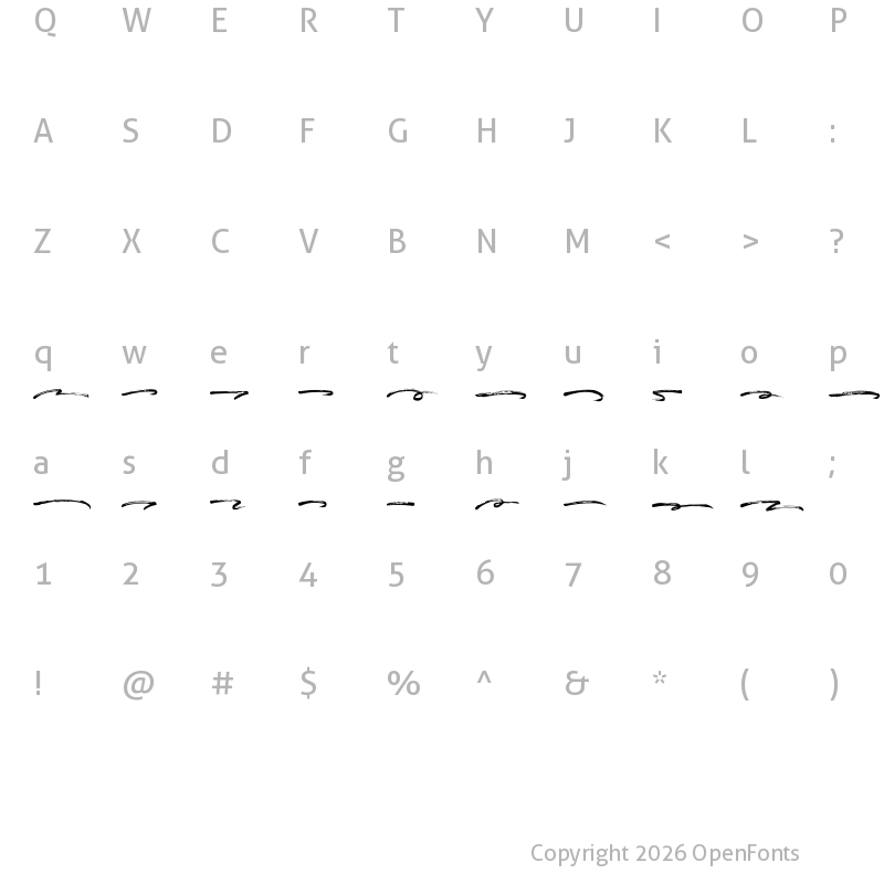 Character Map of Goldstone Underlines Regular