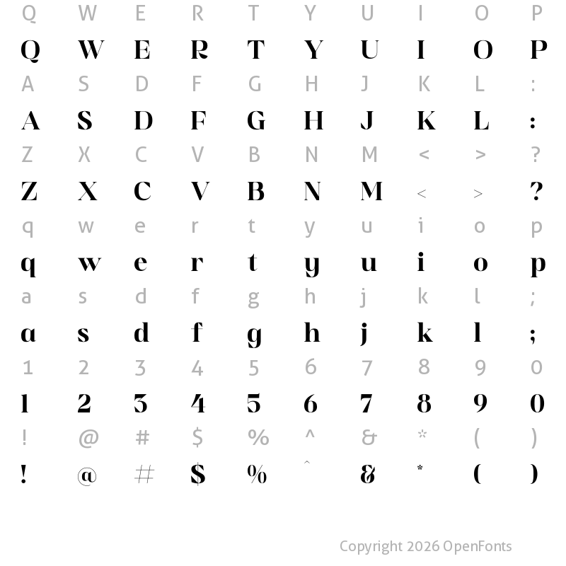 Character Map of Golfah Marika Regular