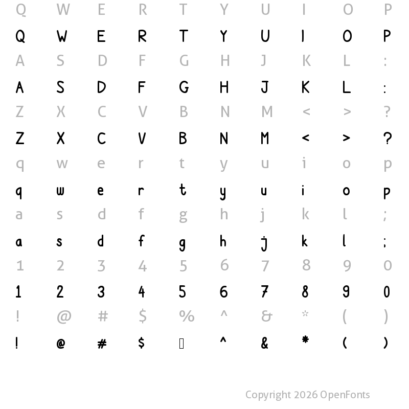 Character Map of Gomgom Handwrite-Basic Regular