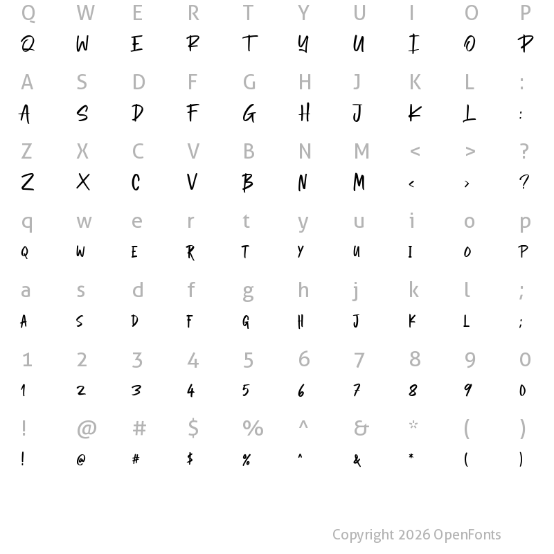Character Map of Gonstar Regular