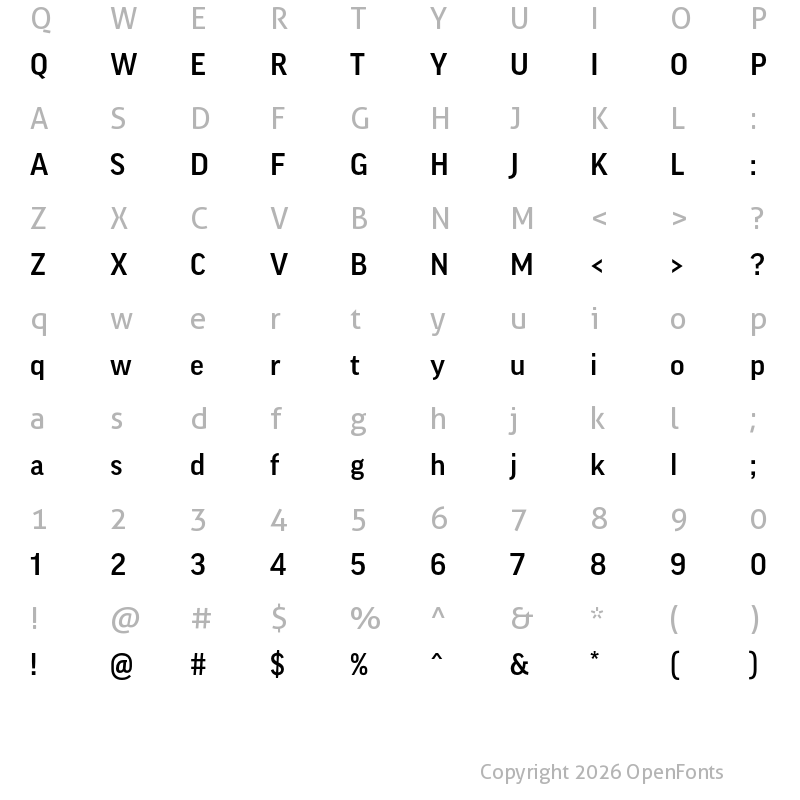 Character Map of Good Pro Medium
