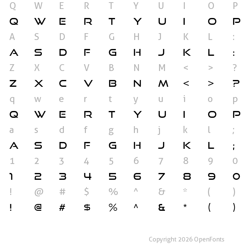 Character Map of Good Times Regular