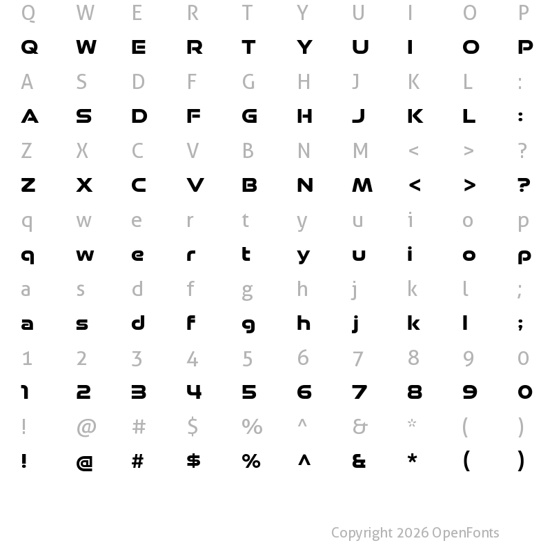 Character Map of Good Timing Bold