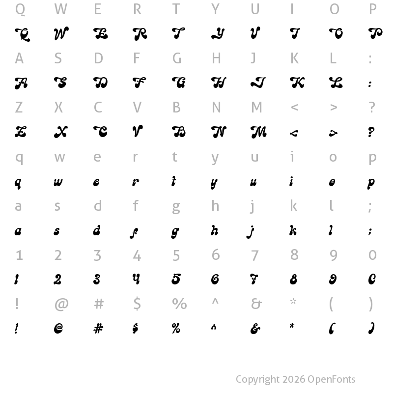 Character Map of Goodbees Regular