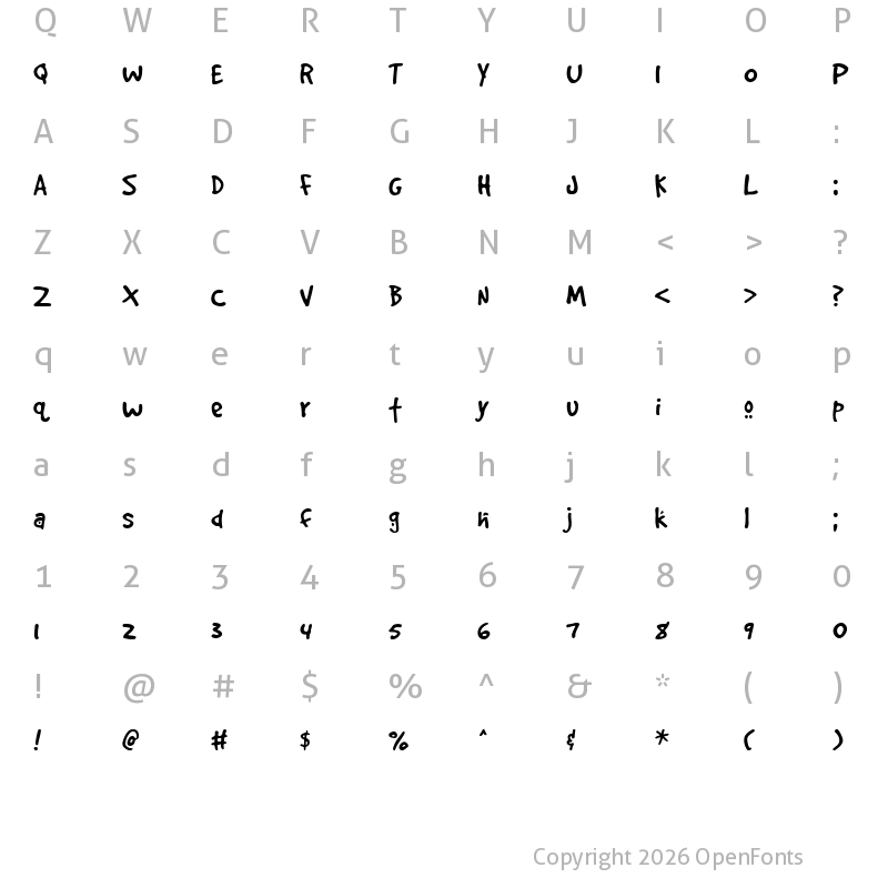 Character Map of GoodDog Cool Regular