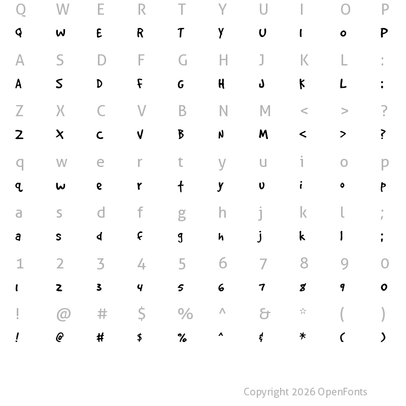 Character Map of GoodDog Plain Regular