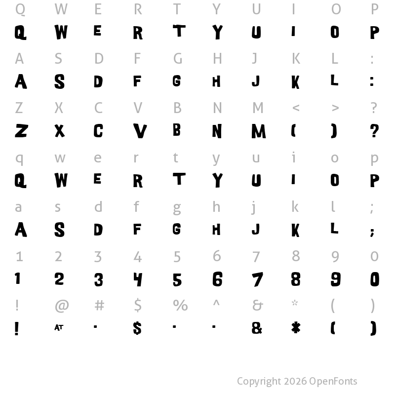 Character Map of GoodGirl Regular