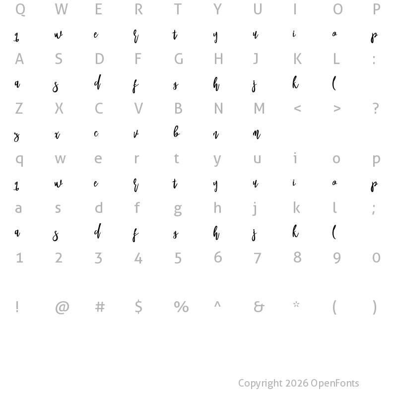 Character Map of Goodies Alt1 Regular