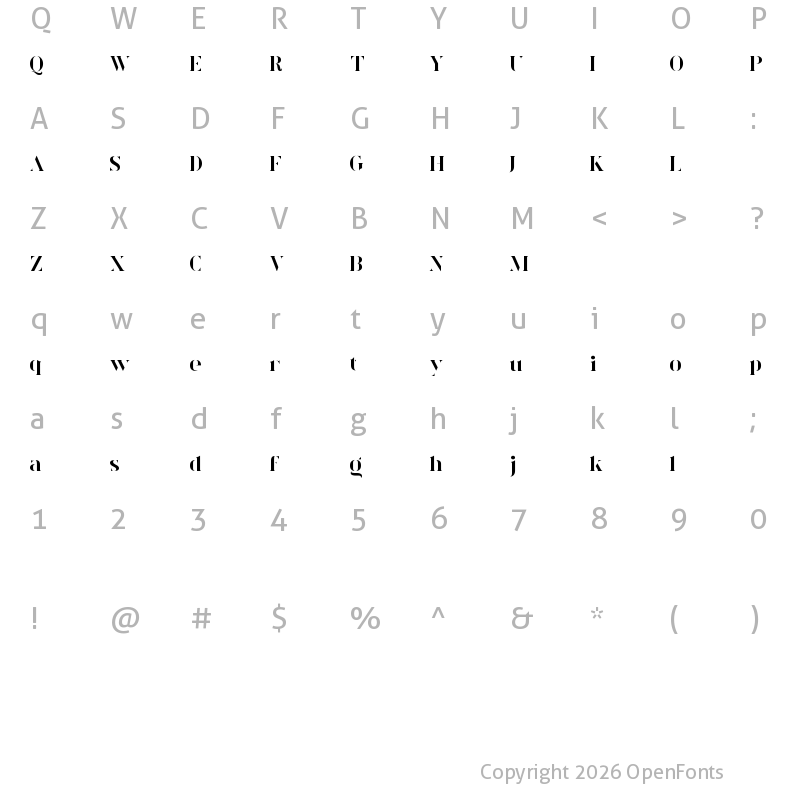 Character Map of goodies demo Regular