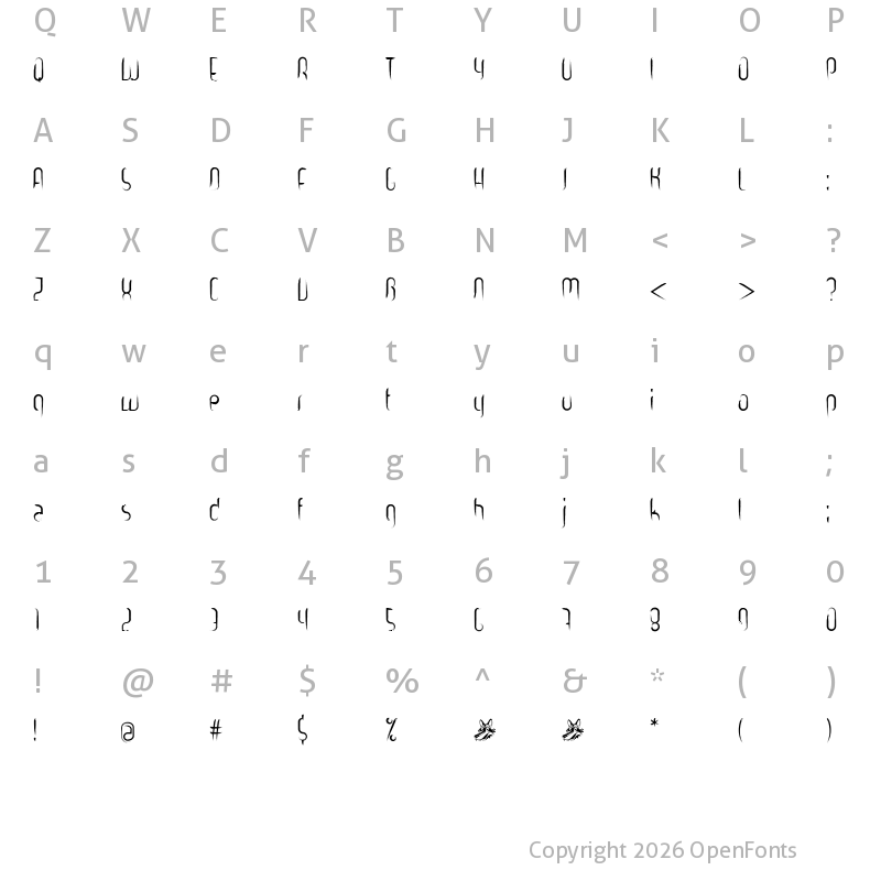 Character Map of gooooly Regular