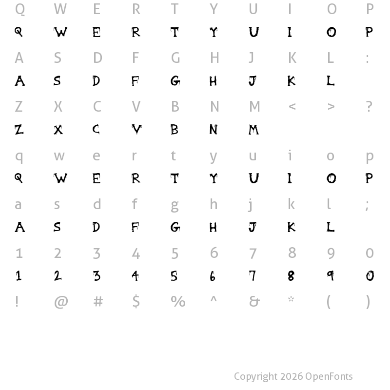 Character Map of Gorestep Regular