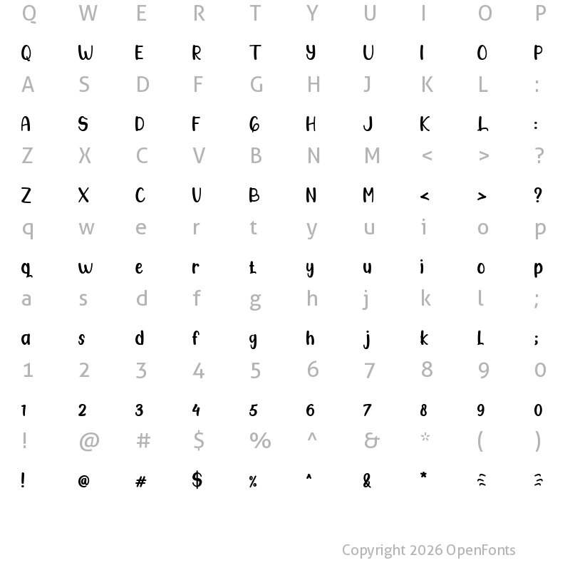Character Map of Gostone Regular