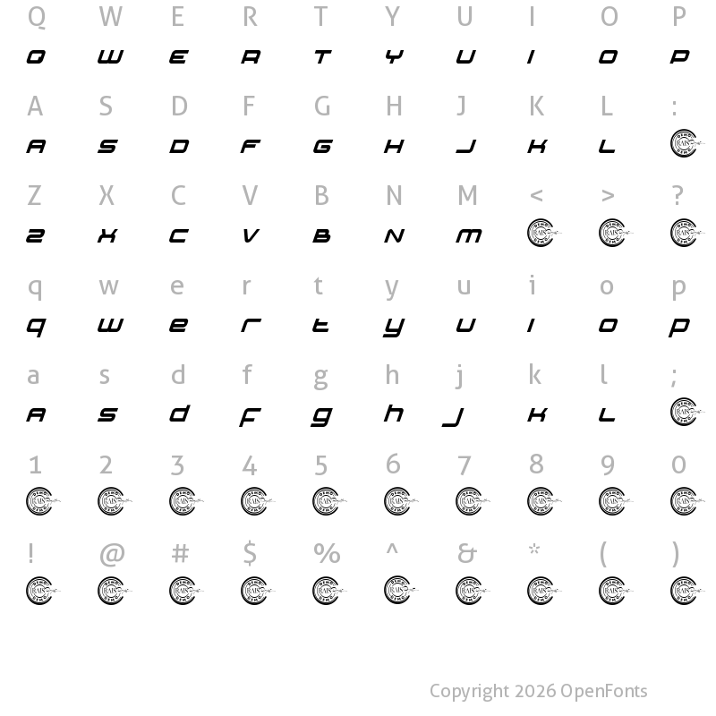 Character Map of Goswell Demo Italic