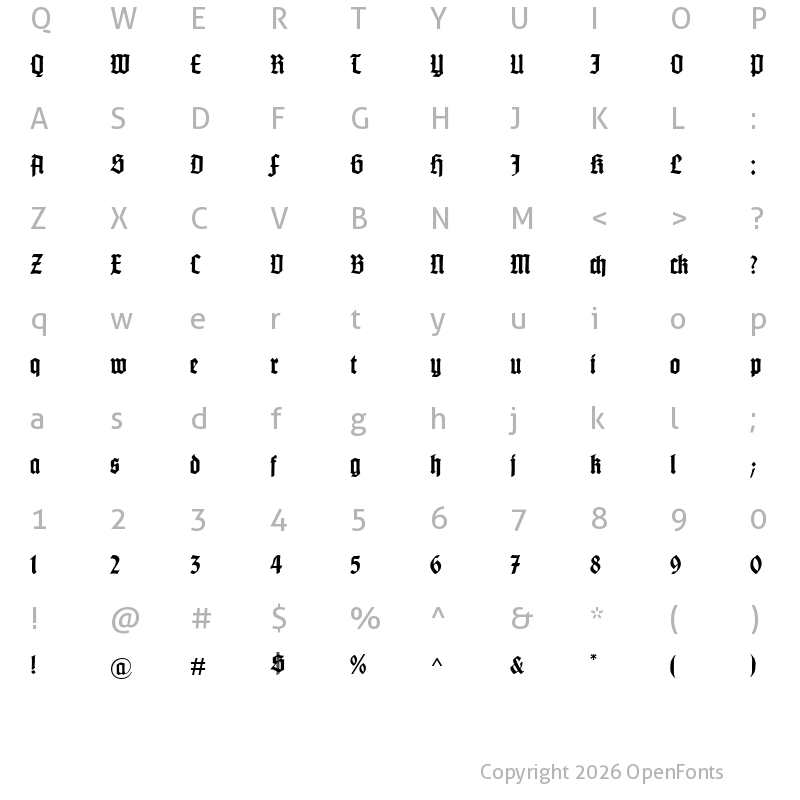 Character Map of Gotenburg B Bold