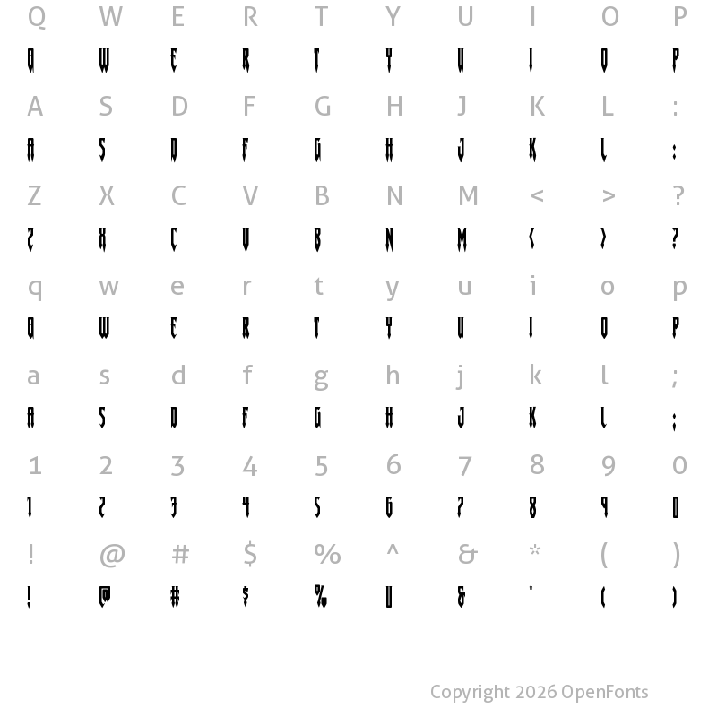 Character Map of Gotharctica Regular