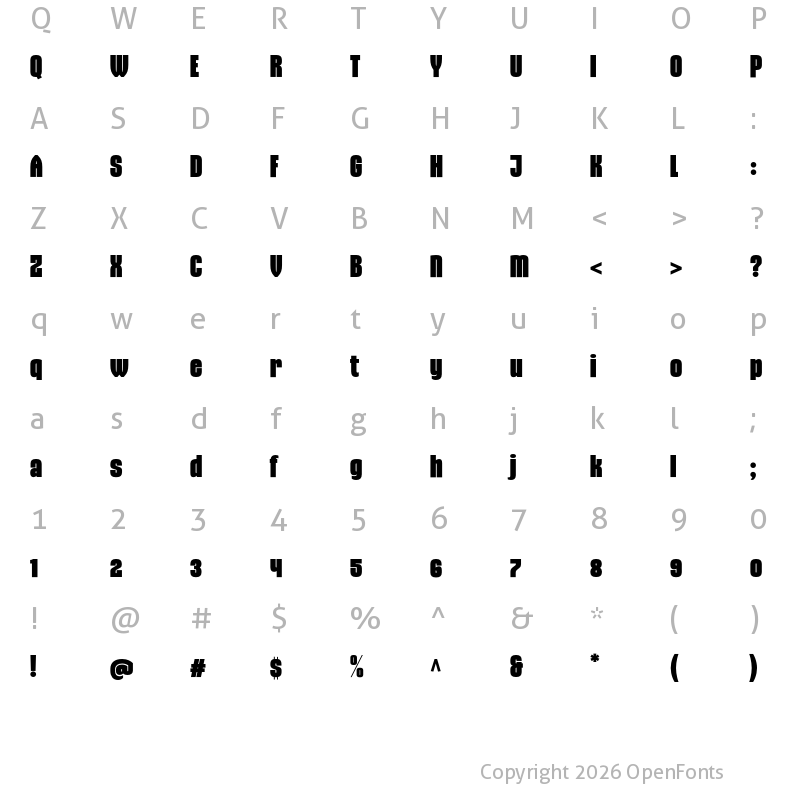 Character Map of Gothiks Black