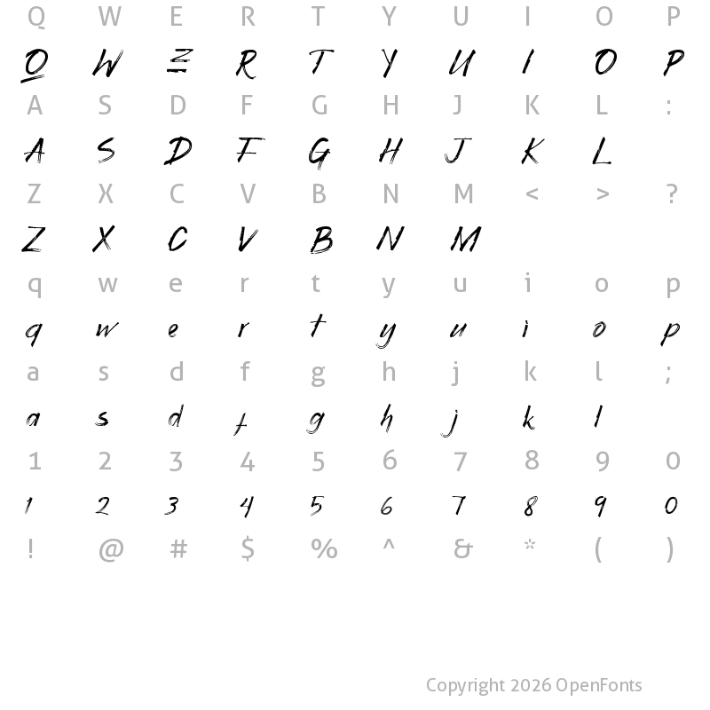 Character Map of Gothix Regular