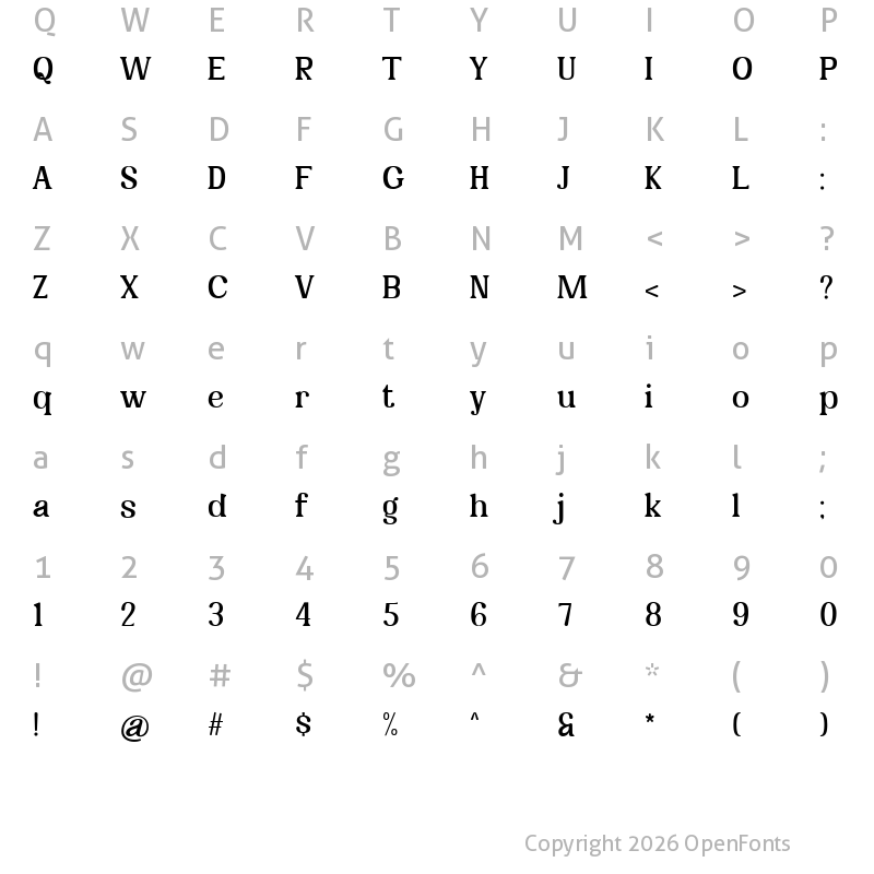 Character Map of Gotile Regular