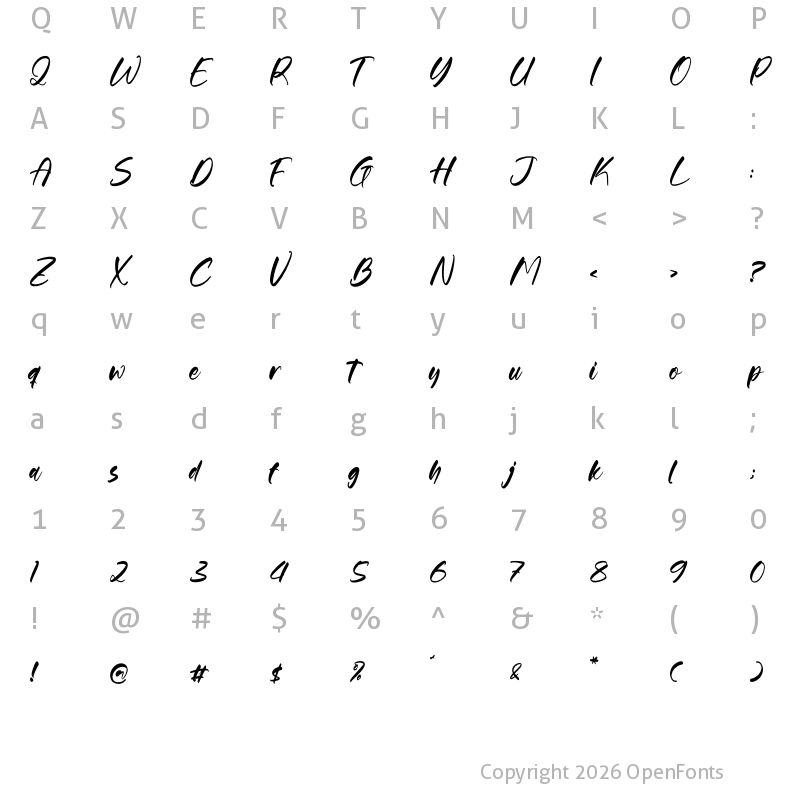 Character Map of Gouthals Palmetto Regular