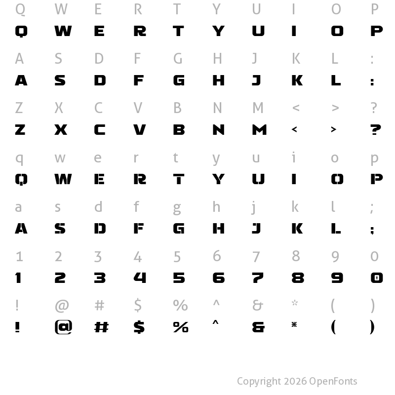 Character Map of GOVER Regular