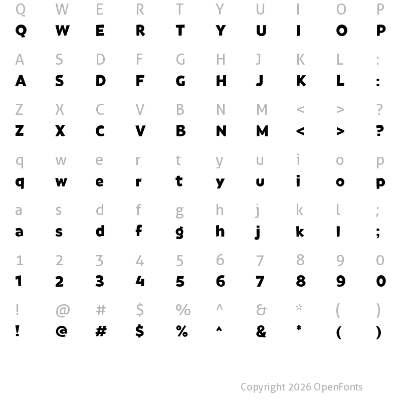 Character Map of Govia Sans Bold