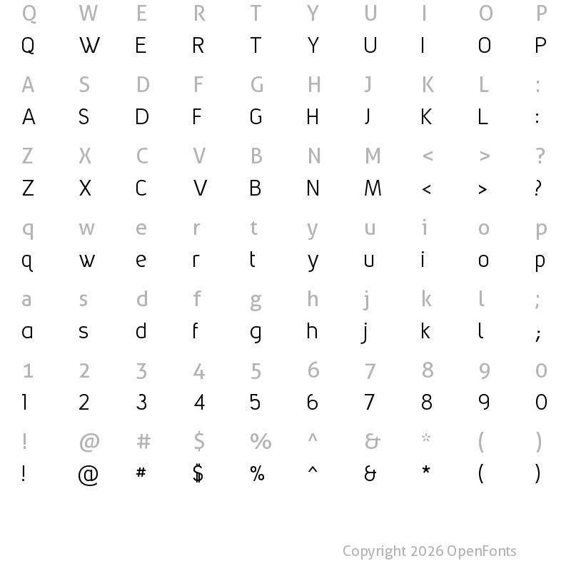 Character Map of Grabstein Sans CE Regular
