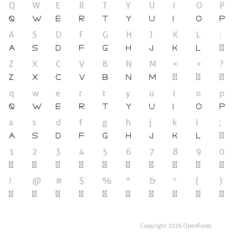 Character Map of GRACETIANS DEMO Regular